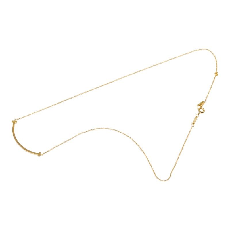 Tiffany & Co T Smile Small Chain Pendant 18k Yellow Gold — view 4