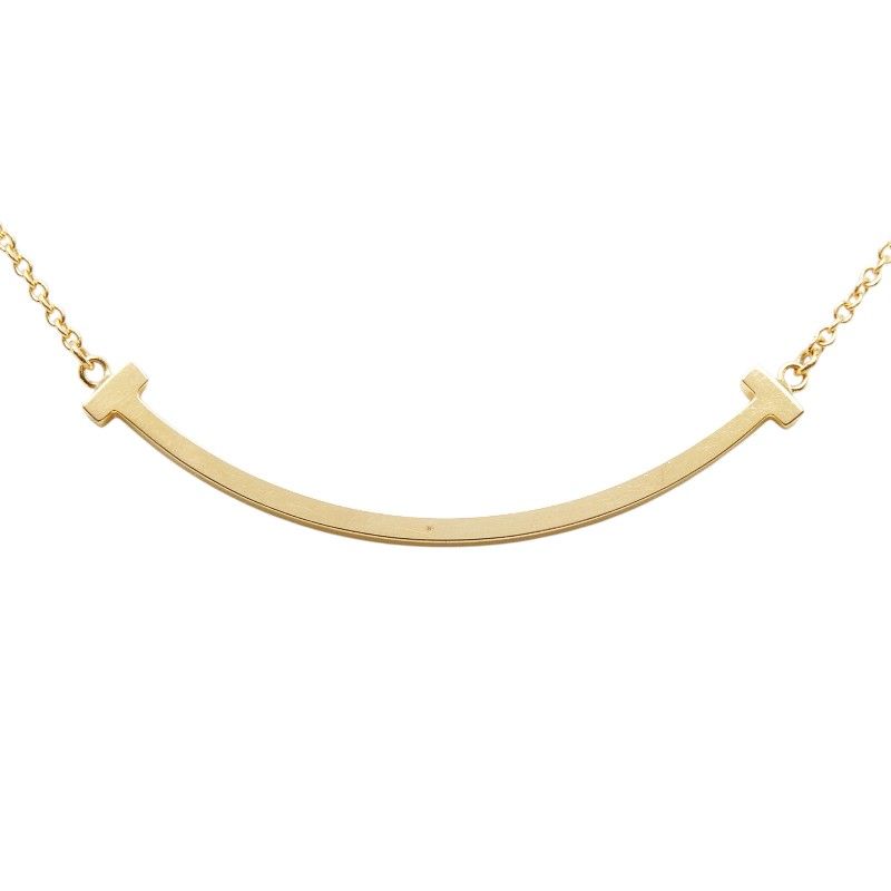 Tiffany & Co T Smile Small Chain Pendant 18k Yellow Gold — view 2