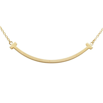 Tiffany & Co T Smile Small Chain Pendant 18k Yellow Gold — view 2