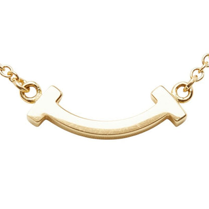 Tiffany & Co T Smile Mini Chain Pendant 18k Yellow Gold — view 3