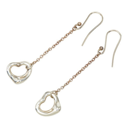 Tiffany & Co Elsa Peretti Open Heart Drop Earrings Silver — view 2