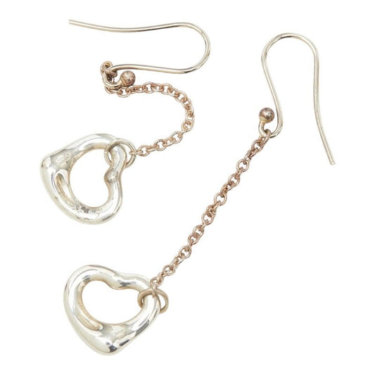 Tiffany & Co Elsa Peretti Open Heart Drop Earrings Silver