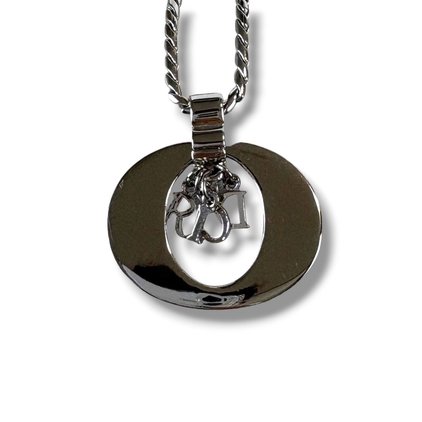 Dior Logo Necklace Silver Vintage — view 2