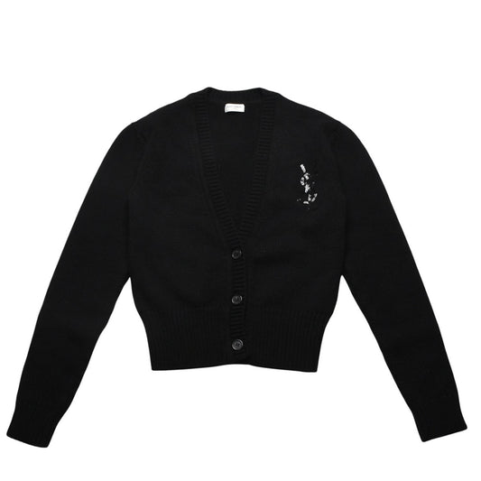 Saint Laurent Paris Cardigan Sequin Black