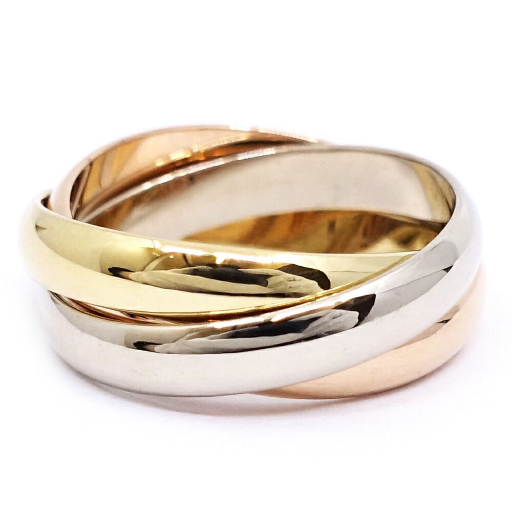 Cartier 18k Yellow Gold WG PG Trinity Ring Bullion — view 3