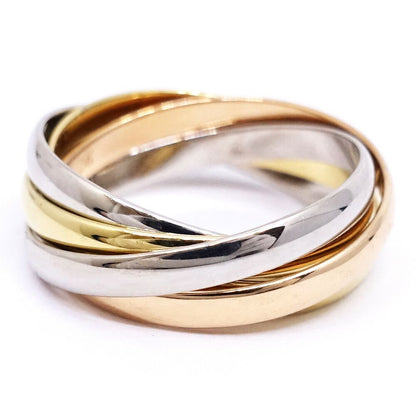 Cartier 18k Yellow Gold WG PG Trinity Ring Rows Bullion — view 6