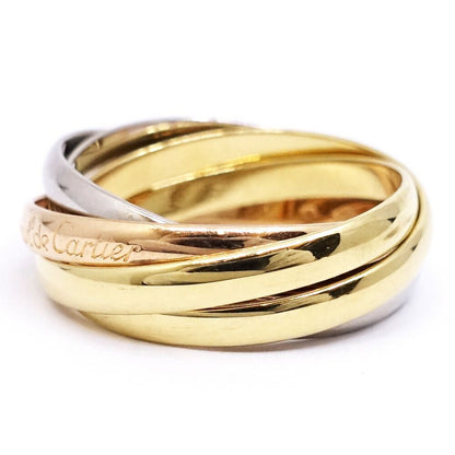 Cartier 18k Yellow Gold WG PG Trinity Ring Rows Bullion — view 4