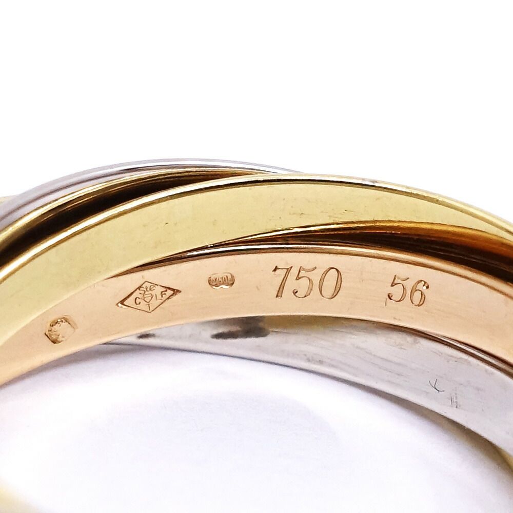 Cartier 18k Yellow Gold WG PG Trinity Ring Rows Bullion — view 7