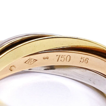 Cartier 18k Yellow Gold WG PG Trinity Ring Rows Bullion — view 7