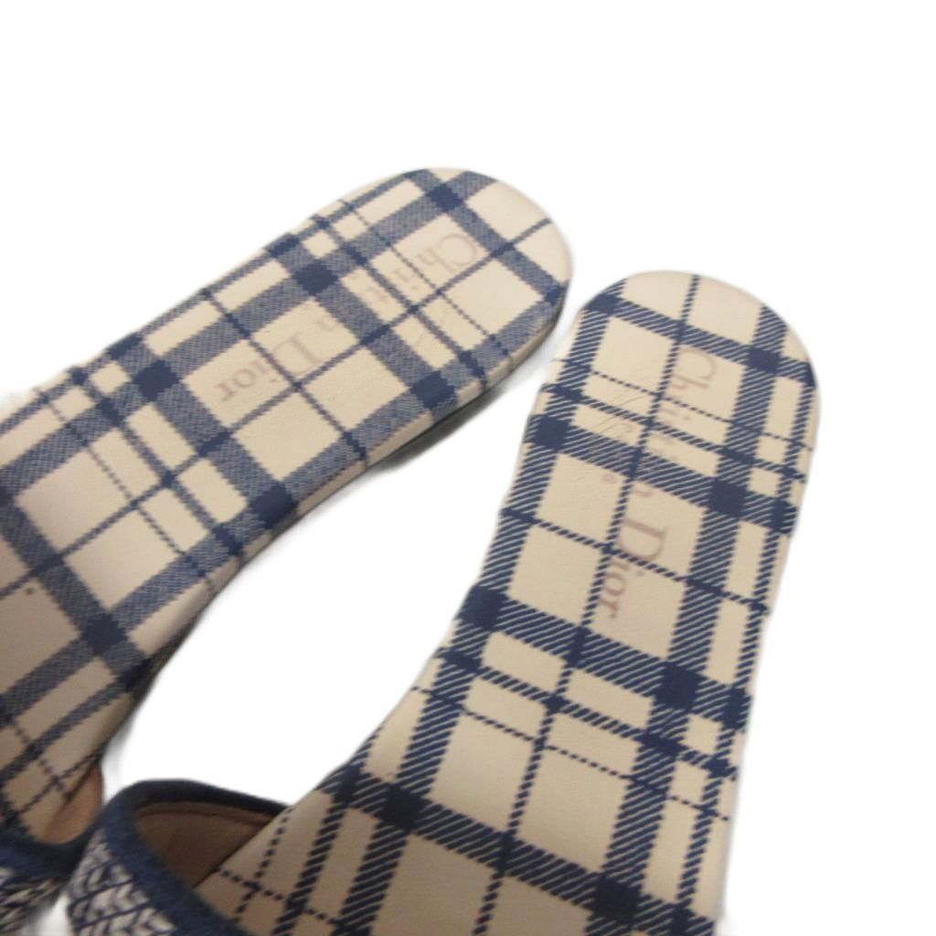 Dior Dway Slide Sandals Logo Plaid Slippers — view 6