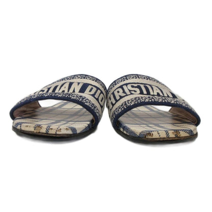 Dior Dway Slide Sandals Logo Plaid Slippers — view 3