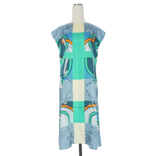 Hermes Silk Sleeveless Dress 34 Multicolor
