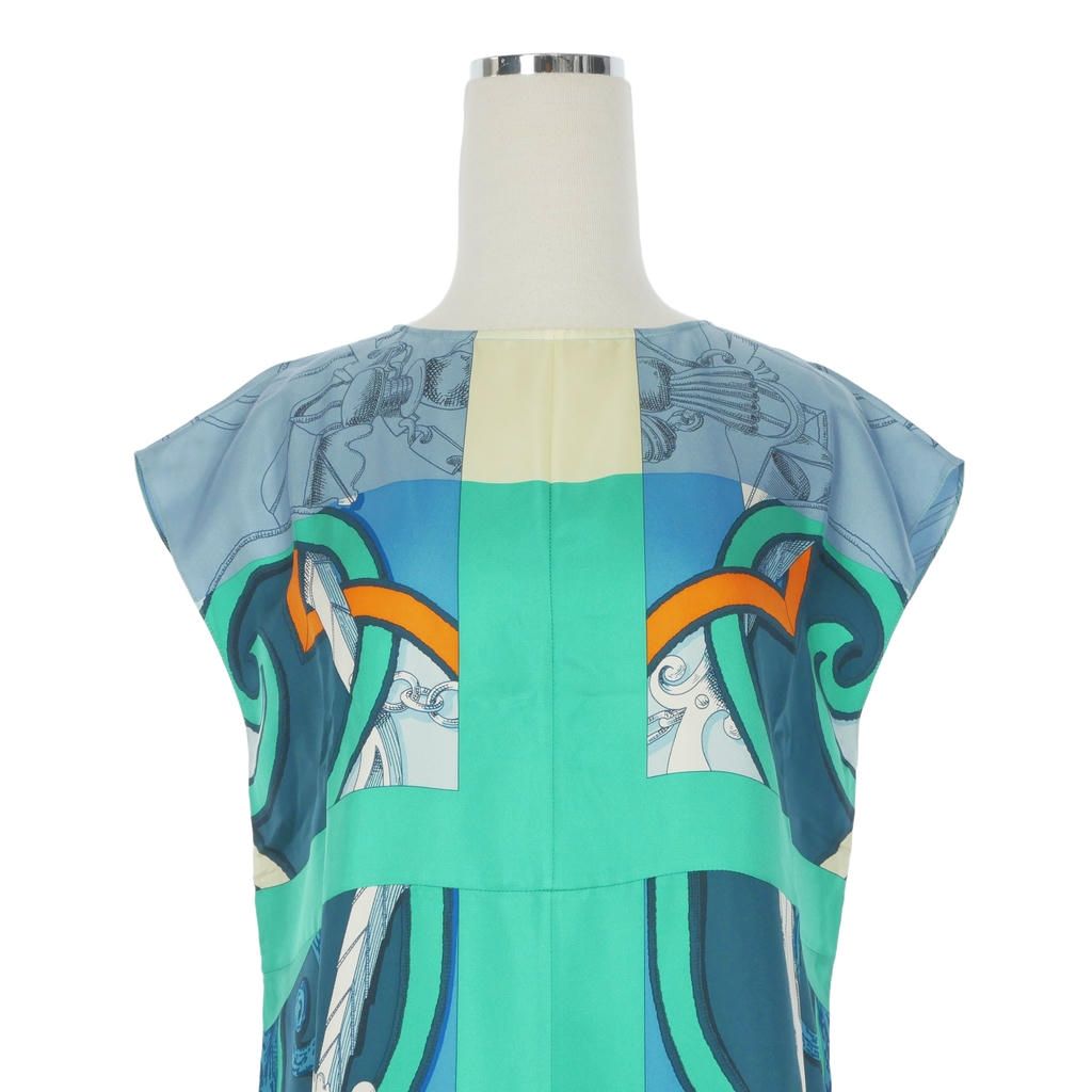 Hermes Silk Sleeveless Dress 34 Multicolor — view 3