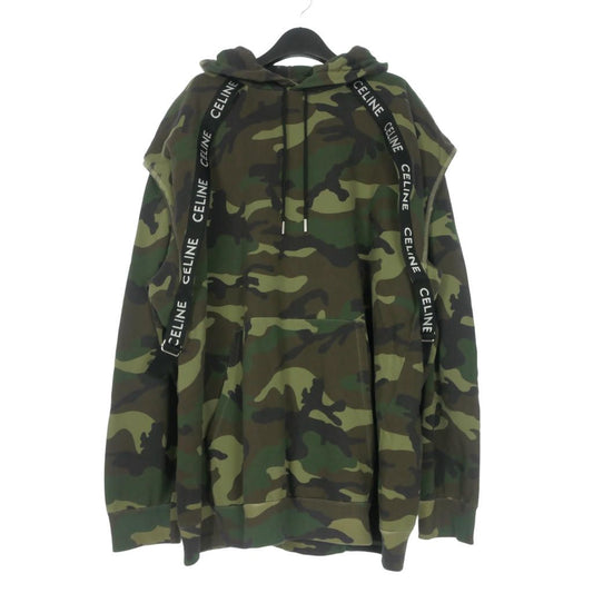 Celine Bands Hoodie Camouflage Long Sleeve XL Khaki