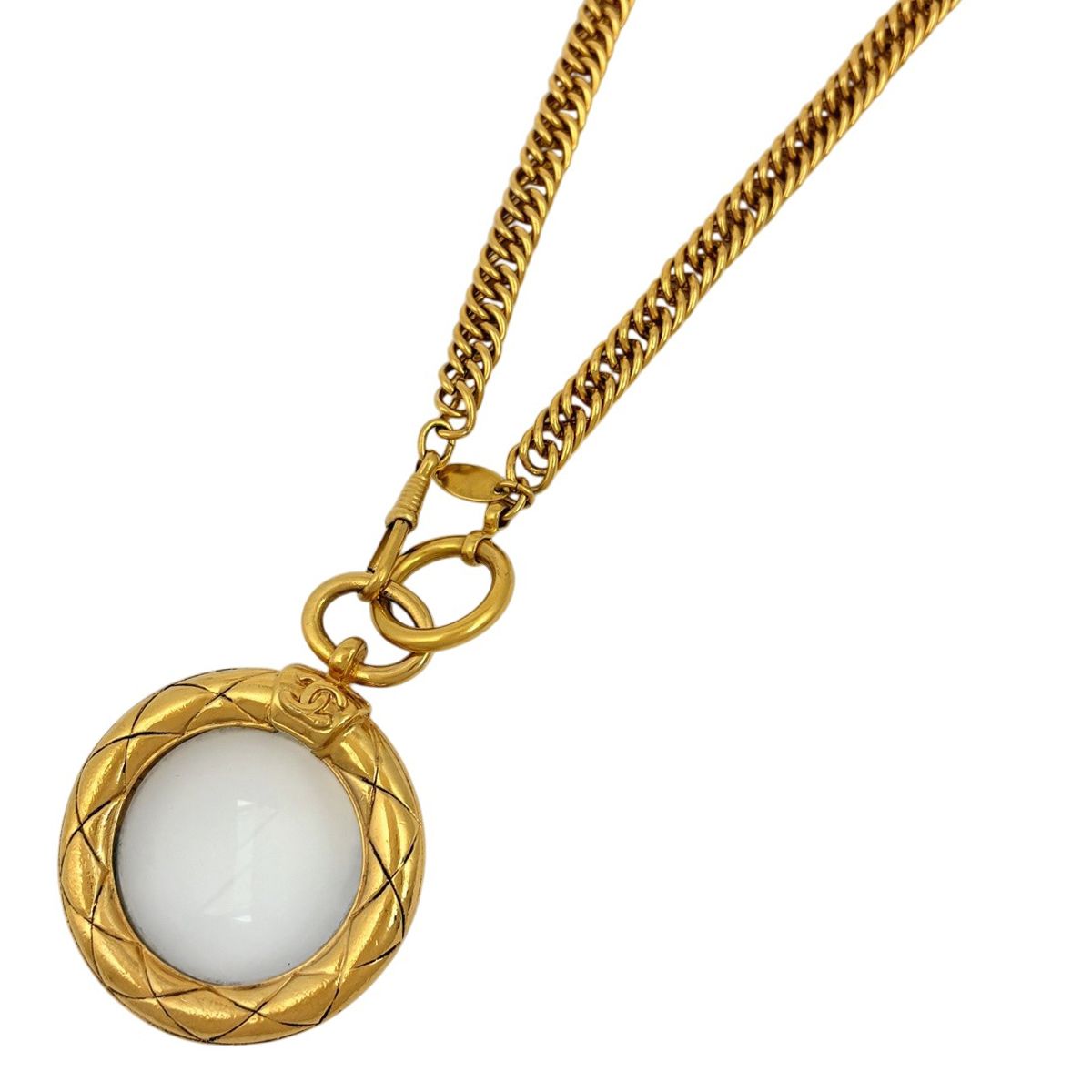 Chanel CC Logo Rupe Necklace Long Gold Plated