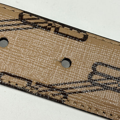 Balenciaga Logo Slim Belt Reversible Leather Beige — view 4