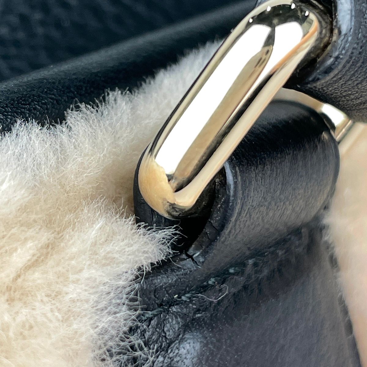 Loewe Amazona 36 Handbag Leather Black Ivory — view 7