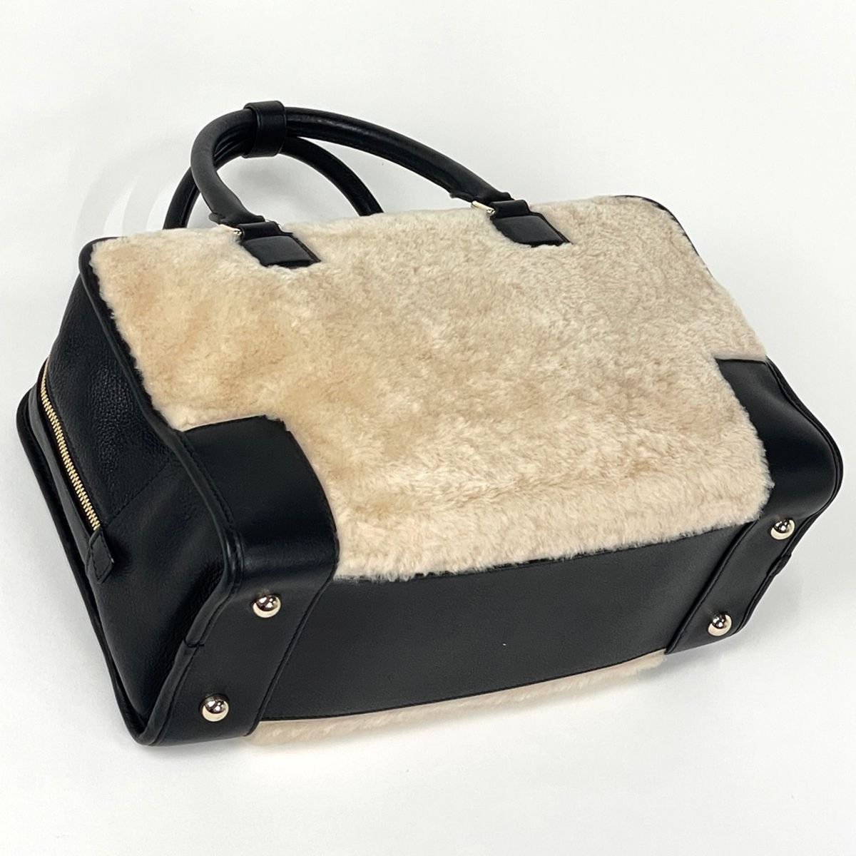 Loewe Amazona 36 Handbag Leather Black Ivory — view 2