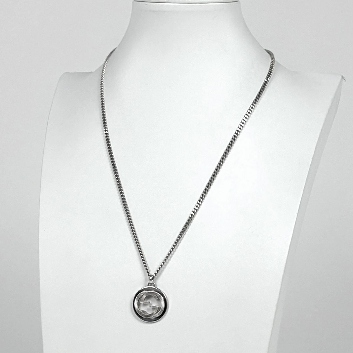 Gucci Interlocking Necklace Round 925 Sterling Silver — view 5
