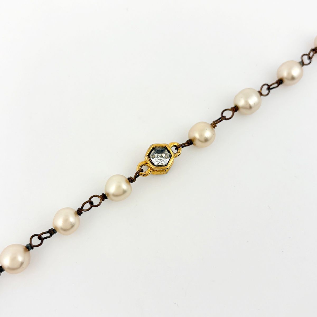 Chanel Faux Pearl Necklace Bijou Long Gold Plated — view 2