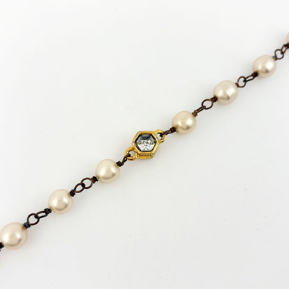 Chanel Faux Pearl Necklace Bijou Long Gold Plated — view 2
