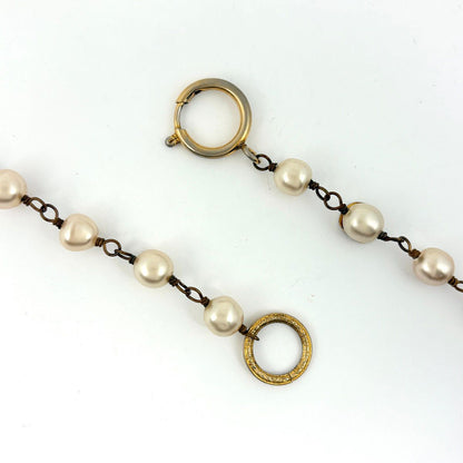 Chanel Faux Pearl Necklace Bijou Long Gold Plated — view 3