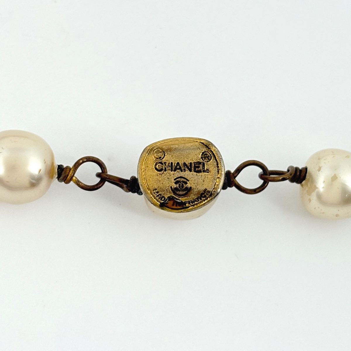Chanel Faux Pearl Necklace Bijou Long Gold Plated — view 6