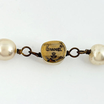 Chanel Faux Pearl Necklace Bijou Long Gold Plated — view 6