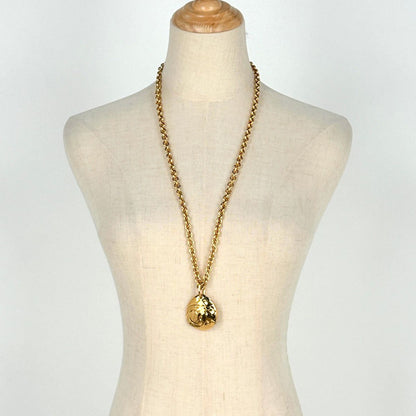 Chanel CC Logo Chain Necklace Quilted Long Gold Plated — view 6