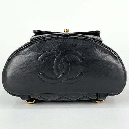 Chanel CC Logo Backpack Leather Black — view 3