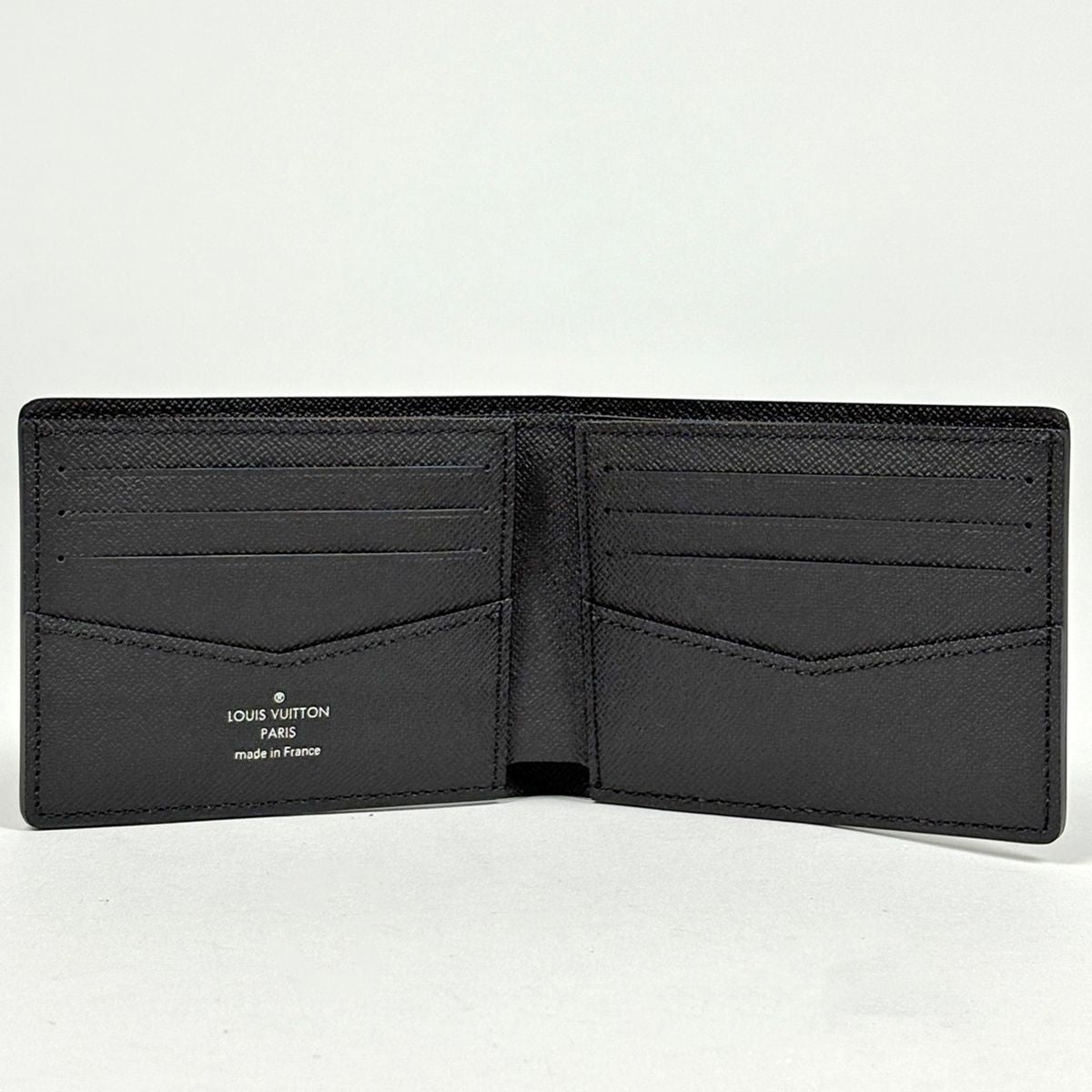 Louis Vuitton Portefeuille Calf Bifold Wallet Monogram Eclipse Gray — view 5