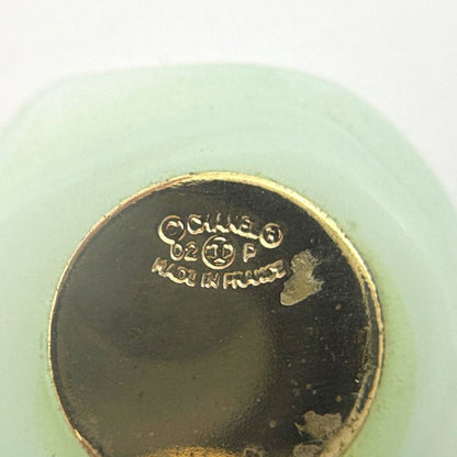 Chanel CC Logo Earrings Swing Camellia Plastic Gold Light Green — view 4