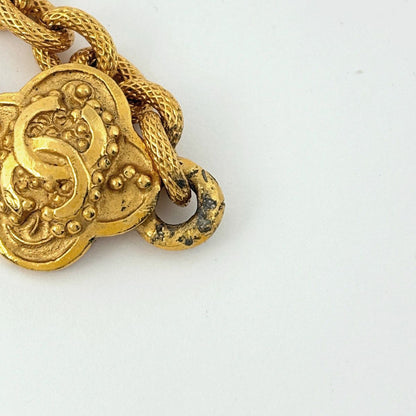 Chanel CC Logo Necklace Clover Gold Plated — view 4