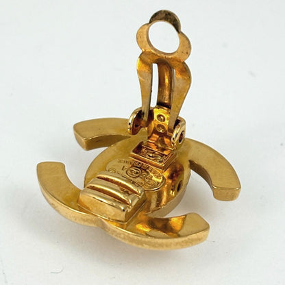 Chanel CC Logo Earrings Turnlock Gold Plated — view 3