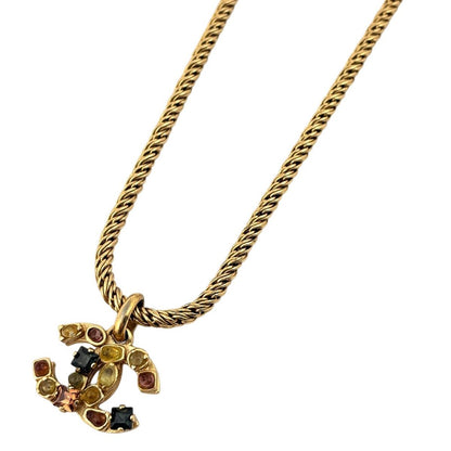 Chanel CC Logo Necklace Gold Plated