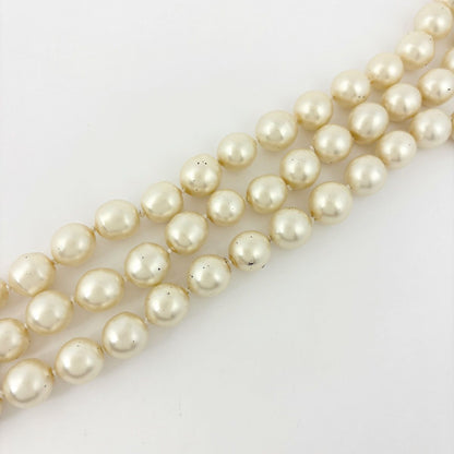 Chanel Faux Pearl Necklace Triple Strand Gold Plated — view 2