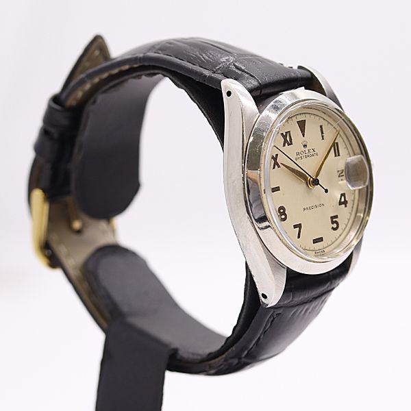 Rolex Oyster Date Precision Hand Wound Ivory Dial Watch — view 2