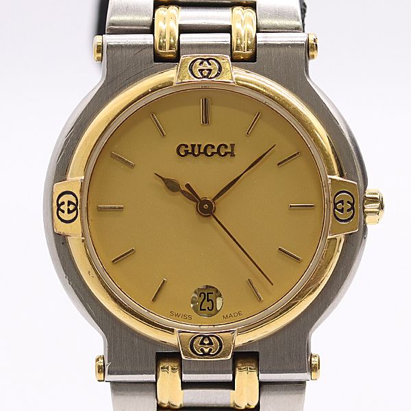 Gucci SS Quartz Gold Dial Watch