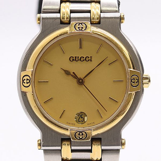 Gucci SS Quartz Gold Dial Watch