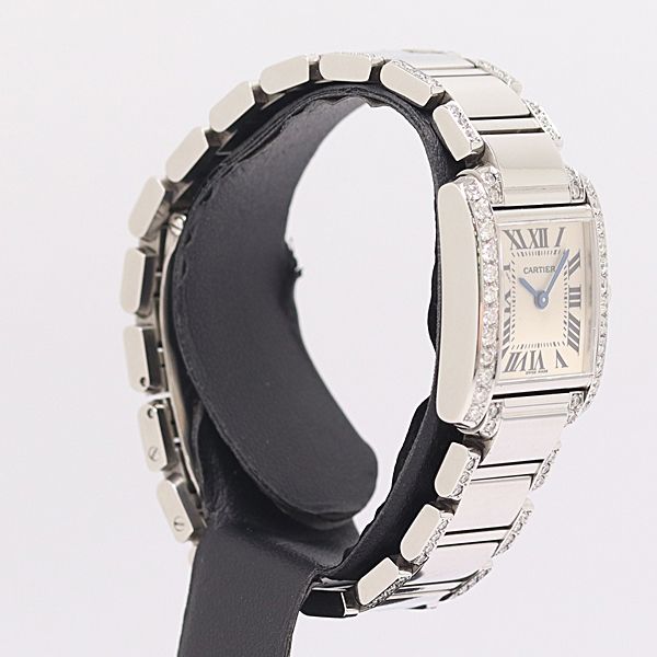 Cartier Tank Francaise SM Quartz Diamond Bezel Ivory Dial Watch — view 2