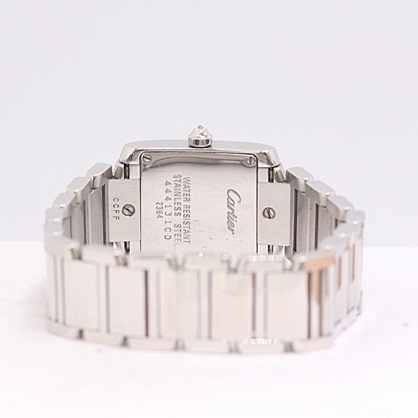 Cartier Tank Francaise SM Quartz Diamond Bezel Ivory Dial Watch — view 4