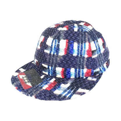 Chanel CC Logo Multicolor Blue White Red Tweed Cap