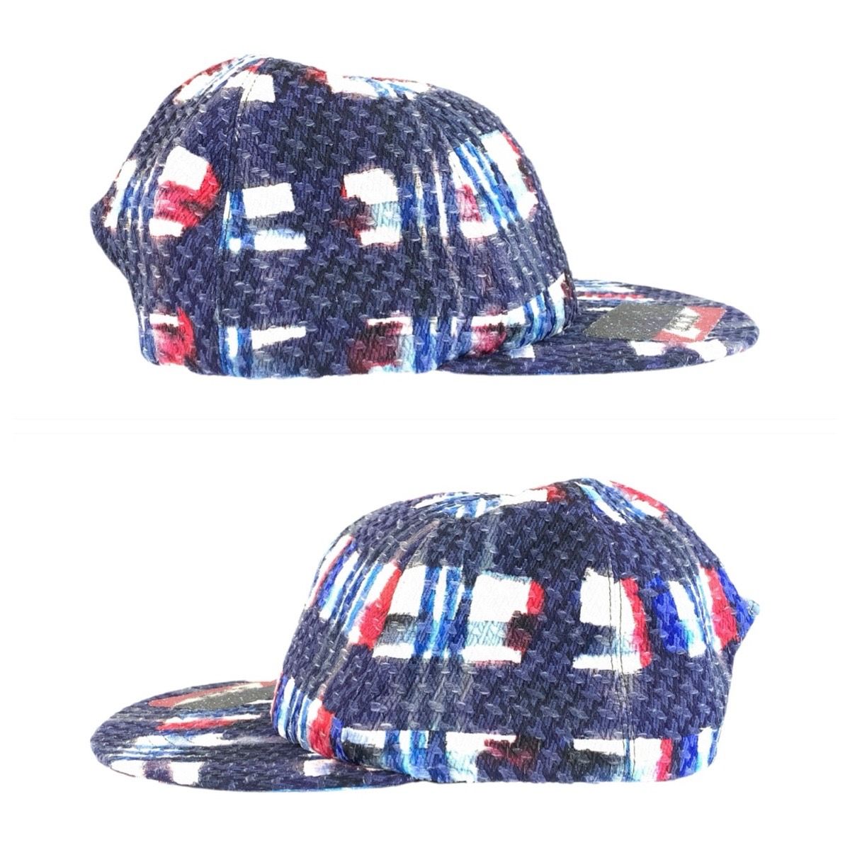 Chanel CC Logo Multicolor Blue White Red Tweed Cap — view 4