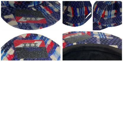 Chanel CC Logo Multicolor Blue White Red Tweed Cap — view 9