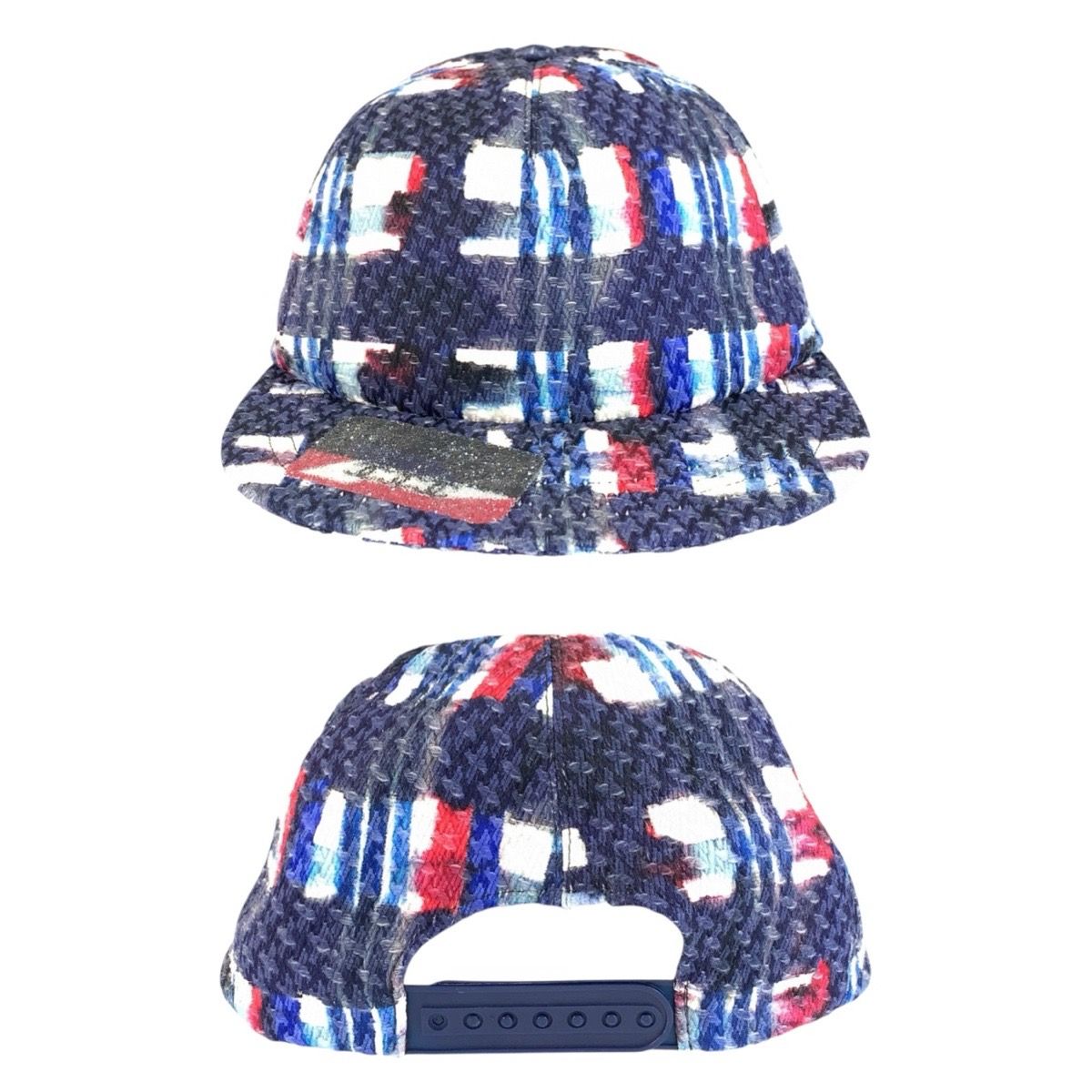 Chanel CC Logo Multicolor Blue White Red Tweed Cap — view 5