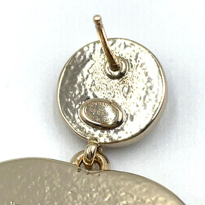 Chanel CC Logo Swing Metal Resin Gold Pink Earrings — view 4