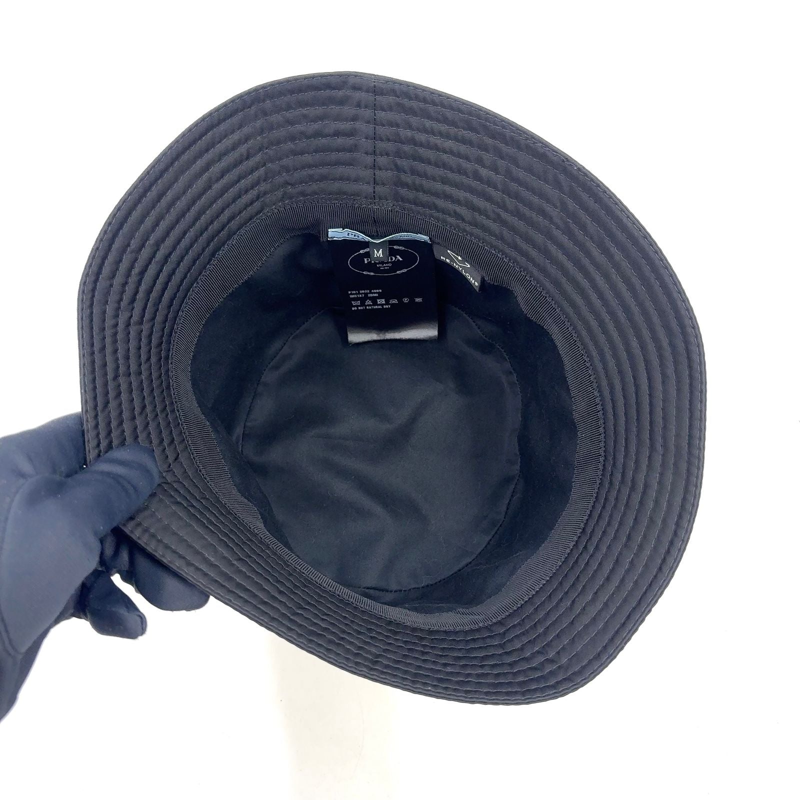 Prada Re-Nylon Black Hat Silver — view 6
