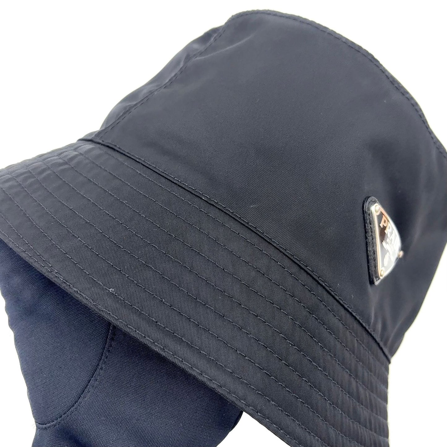 Prada Re-Nylon Black Hat Silver — view 7