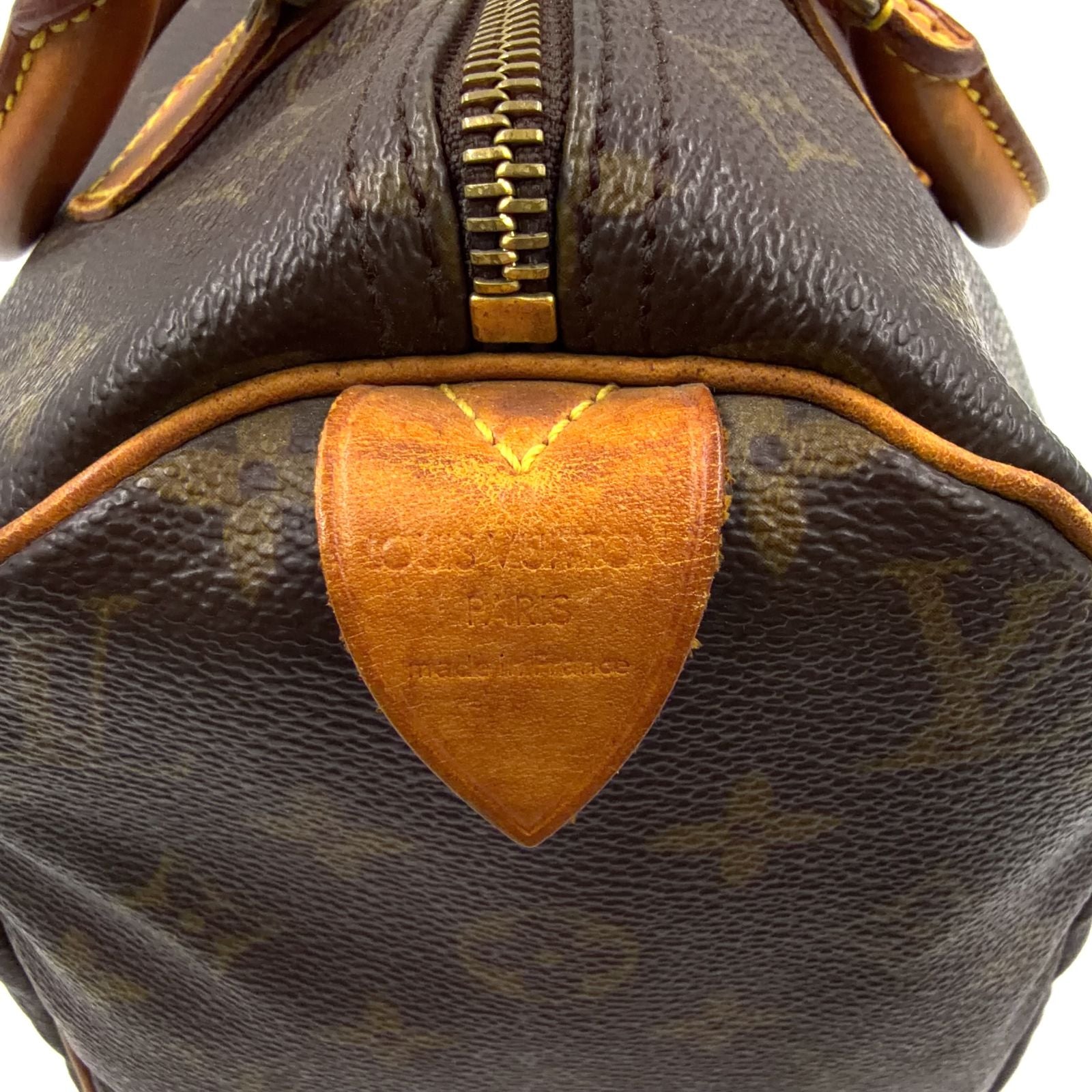 Louis Vuitton Speedy 30 Monogram Leather Brown Light Handbag Gold — view 4