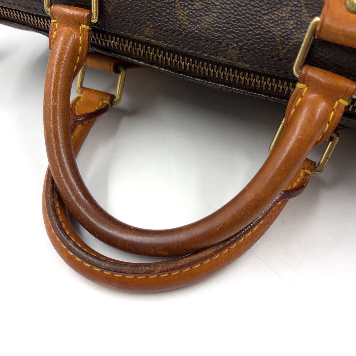 Louis Vuitton Speedy 30 Monogram Leather Brown Light Handbag Gold — view 7